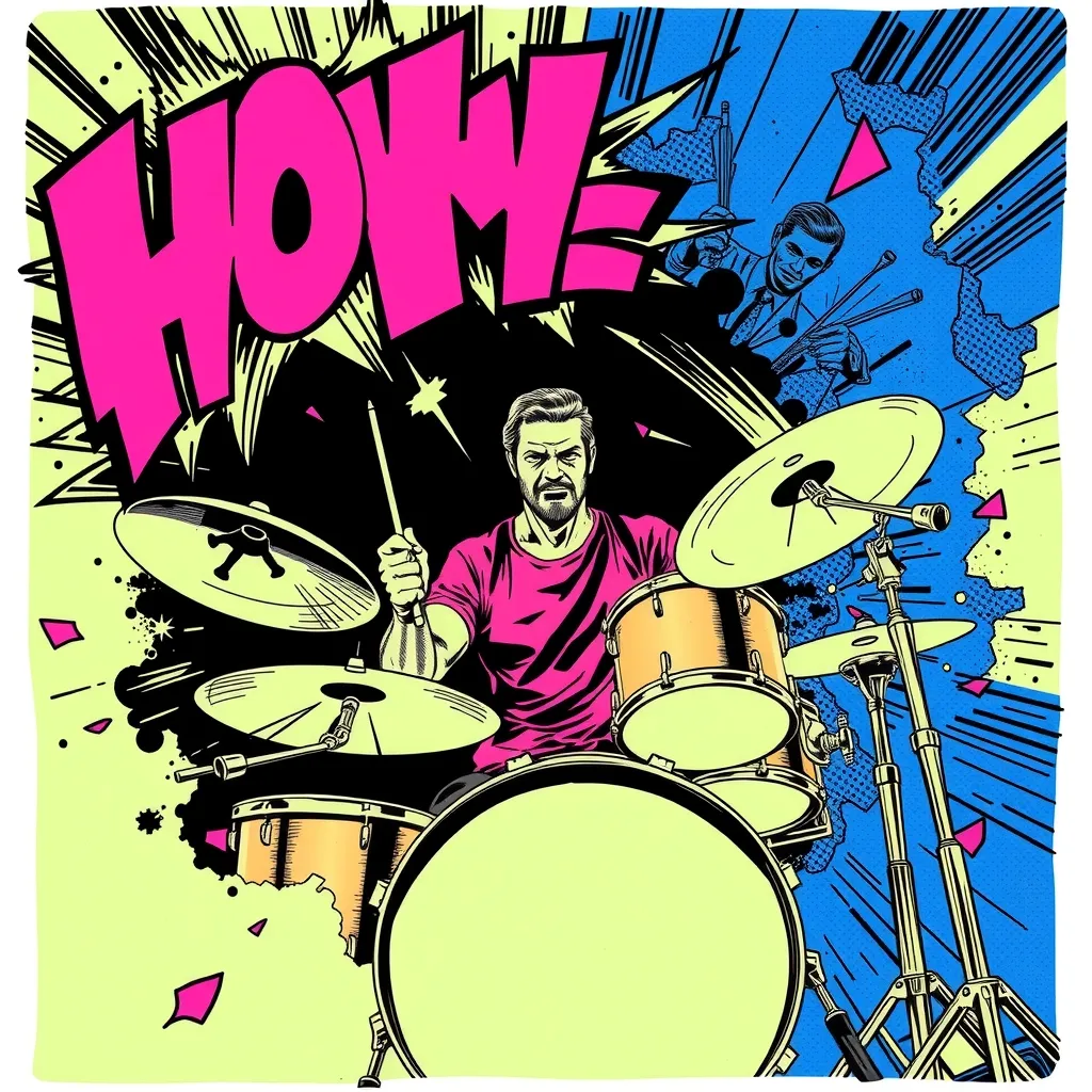 Baterista golpeando los platillos